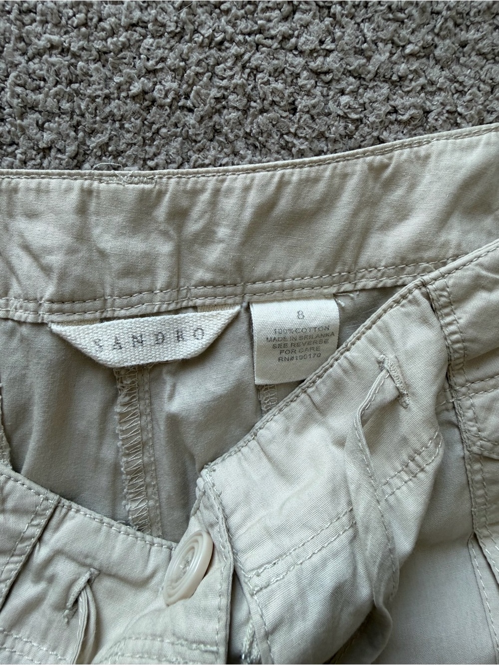 Sandro Men’s Light Beige Cotton Chinos